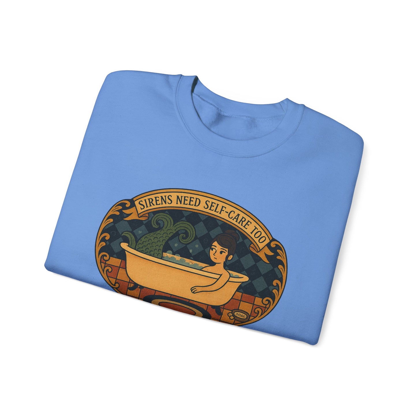 Sirens Need Self-Care too!, Crewneck Sweatshirt | Cozy Gift, Relaxation Apparel, Unisex Sweatshirt, Mindfulness Fashion, Self-Care Reminder