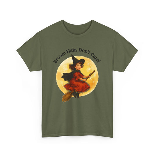 Vintage Cute Witch T-Shirt ,Retro Halloween Broomstick Tee